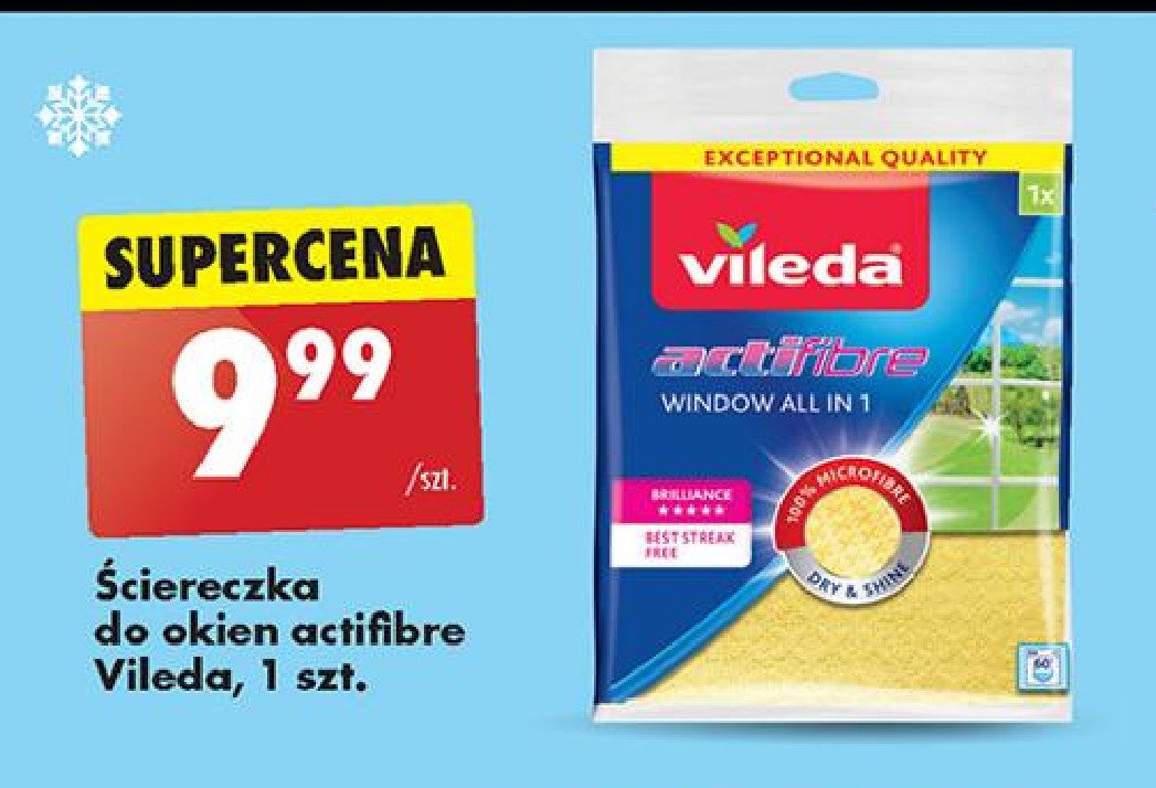 Ścierka okienna actifibre Vileda promocja w Biedronka