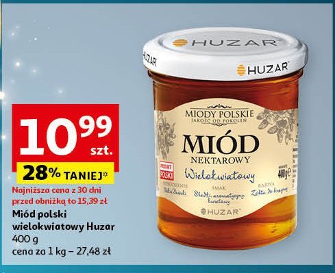 Miód wielokwiatowy Huzar promocja w Auchan