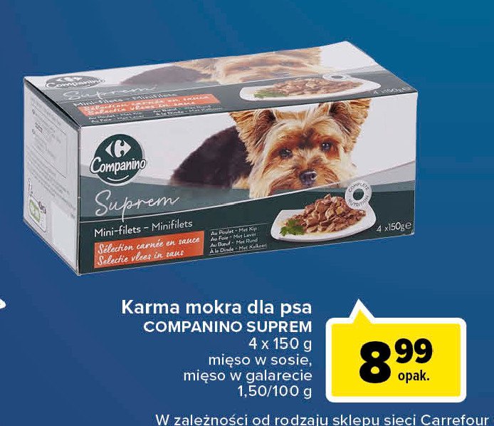 Karma dla psa mięso w sosie CARREFOUR COMPANINO promocje