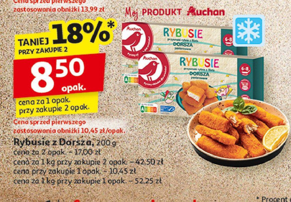 Rybusie z dorsza Auchan różnorodne (logo czerwone) promocja