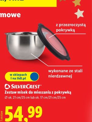 Zestaw misek do mieszania z pokrywką  promocja w Lidl