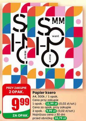 Papier ksero A4 promocja w Dino