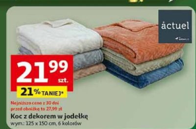 Koc z dekorem w jodełkę promocja w Auchan