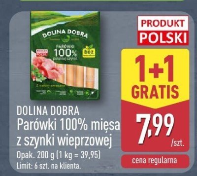 Parówki 100% mięsa z szynki wieprzowej  promocja w Aldi