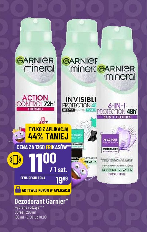 Dezodorant skin + clothes Garnier mineral 6-in-1 protection promocja