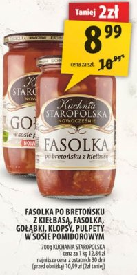 Fasolka po bretońsku z kiełbasą, fasolką, gołąbki, klopsy, pulpety w sosie pomidorowym promocja w Arhelan