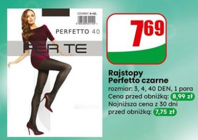 Rajstopy czarne 40 DEN Perfetto promocja w Dino