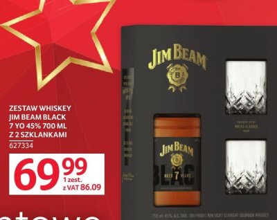 Whiskey Jim Beam Black 7 yo 45% 700 ml z 2 szklankami promocja w Selgros