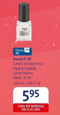 Lakier do paznokci trend IT UP Easy & Speedy, różne kolory promocja w Drogerie DM