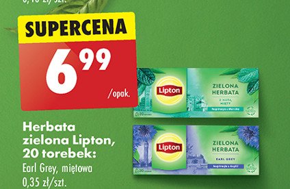 Herbata earl gray Lipton green tea promocja