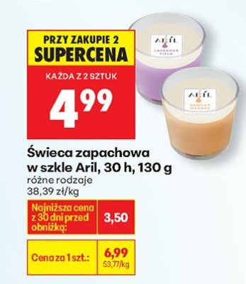 Świeca zapachowa w szkle Aril, 30 h, 130 g promocja w Biedronka