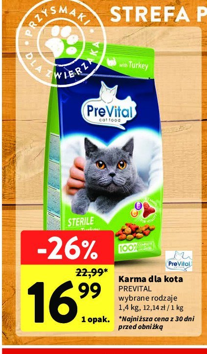 Karma dla kota sterile Prevital naturel promocja
