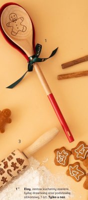 Zestaw kuchenny łyżka drewniana, podstawka silikonowa promocja w Rossmann