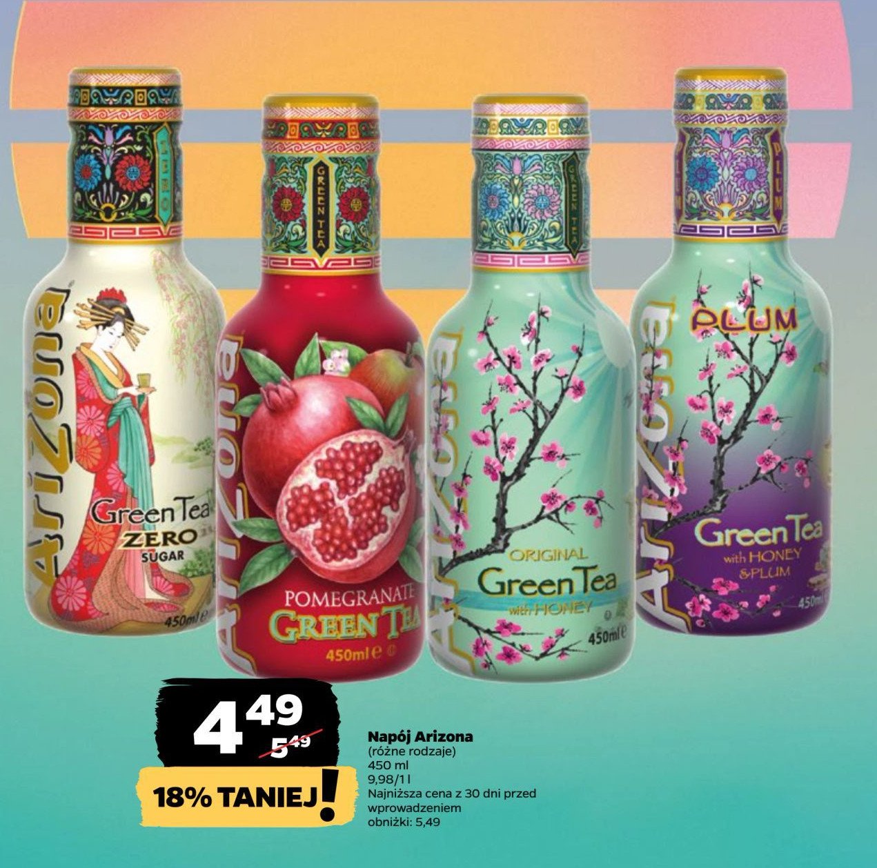 Napój zielona herbata zero Arizona promocja