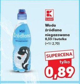 Woda niegazowana K-classic promocja