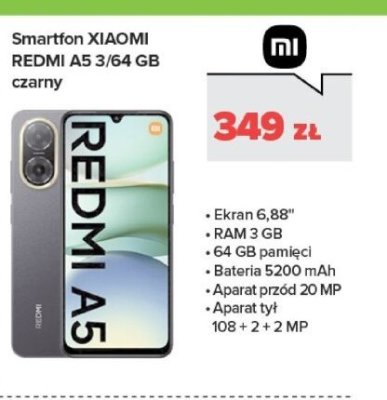 Smartfon REDMI A5 3/64 GB czarny promocja w NEONET