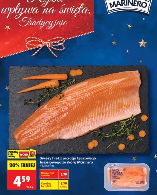 Świeży filet z pstrąga tęczowego łososiowego ze skórą 45,90 zł/kg promocja w Biedronka