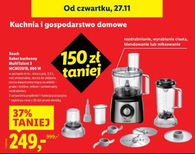 Robot kuchenny MultiTalent 3 MCM3201B Bosch 800 W promocja w Lidl