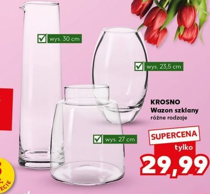 Wazon szklany 30 cm Krosno s.a. promocja