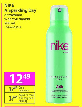 Dezodorant sparkling day Nike woman Nike cosmetics promocja