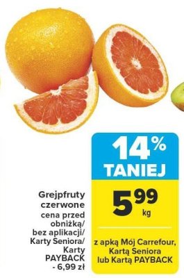 Grejpfruty czerwone promocja w Carrefour