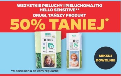 Wszystkie pieluchy i pieluchomajwki DRUGIE -50% promocja w Netto