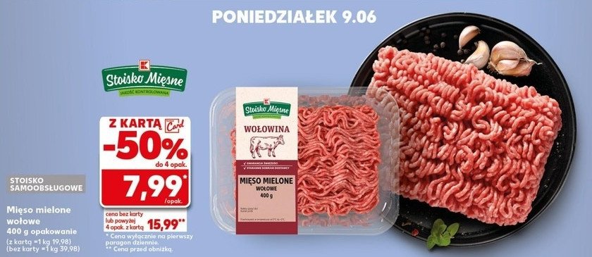 Mięso mielone wołowe Stoisko mięsne promocja