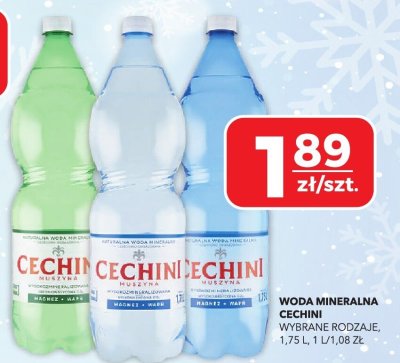 Woda mineralna Cechini wybrane rodzaje promocja w Top Market