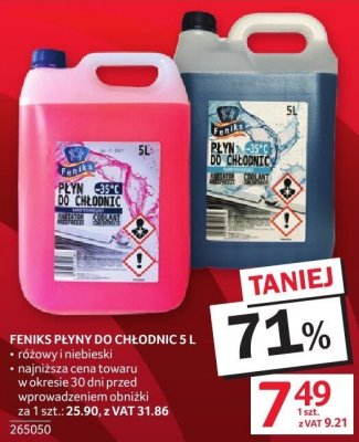 Płyn do chłodnic FENIKS 5 L różowy i niebieski promocja w Selgros