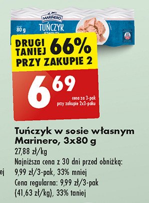 Tuńczyk jednolity w sosie własnym Marinero promocja