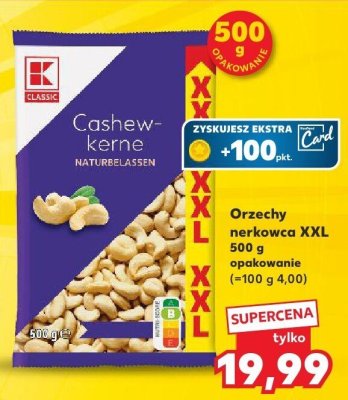 Orzechy nerkowca XXL 500 g promocja w Kaufland
