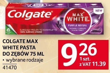Pasta do zębów Colgate Max White Expert 75ml promocja w Selgros