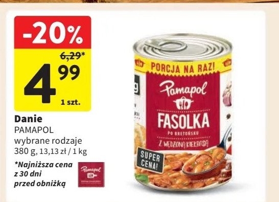 Fasolka po bretońsku z kiełbasą i boczkiem Pamapol promocja