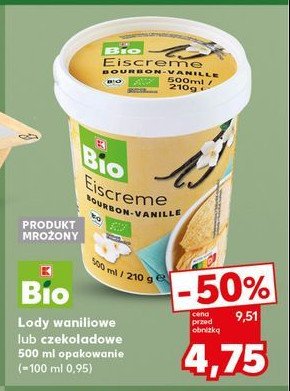 Lody czekoladowe K-classic bio promocja w Auchan
