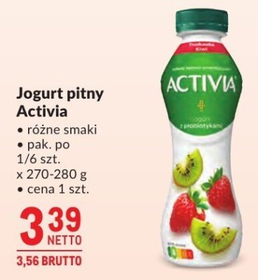 Jogurt pitny Activia promocja w Makro