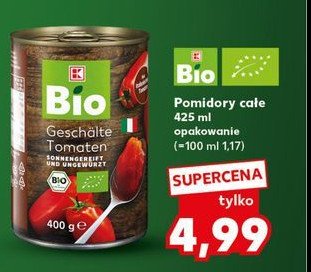 Pomidory krojone K-classic bio promocja w Kaufland