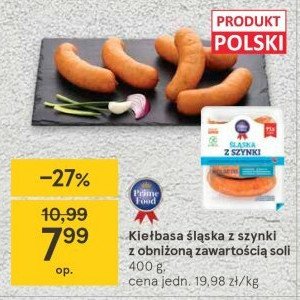 Kie艂basa 艣l膮ska z szynki Prime food promocja