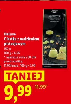 Ciastka Deluxe Ciastka z nadzieniem pistacjowym promocja w Lidl