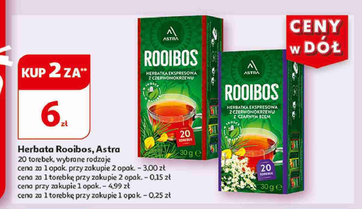 Herbata z czerwonokrzewu z czarnym bzem Astra rooibos Astra tea promocja