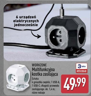 Multifunkcyjna kostka zasilająca WORKZONE promocja w Aldi