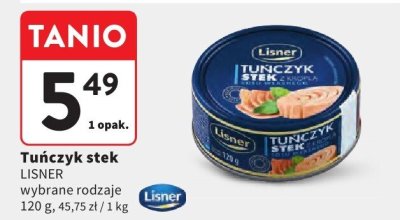 Tuńczyk stek LISNER wybrane rodzaje promocja w Intermarche