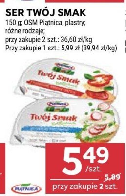 Ser Twój Smak OSM Piątnica plastry różne rodzaje promocja w Stokrotka