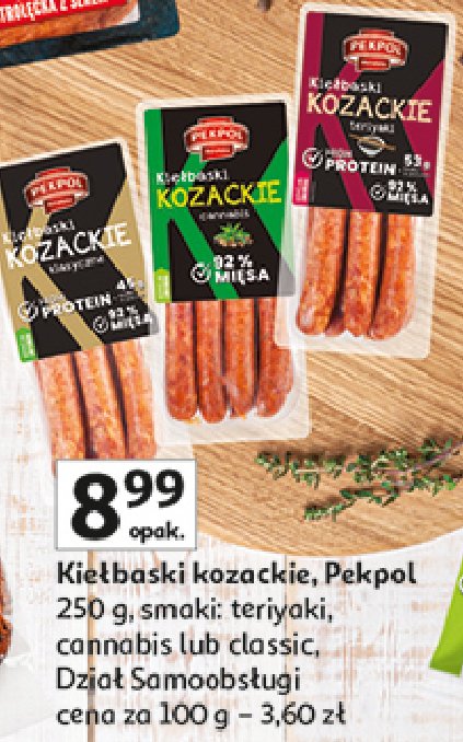 Kiełbaski kozackie papryka Pekpol promocja w Auchan