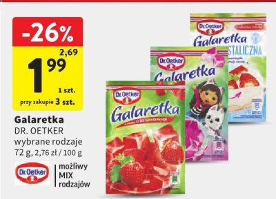 Galaretka DR. OETKER różne rodzaje 72g promocja w Intermarche