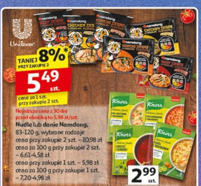 Nudle lub danie Namdong promocja w Auchan