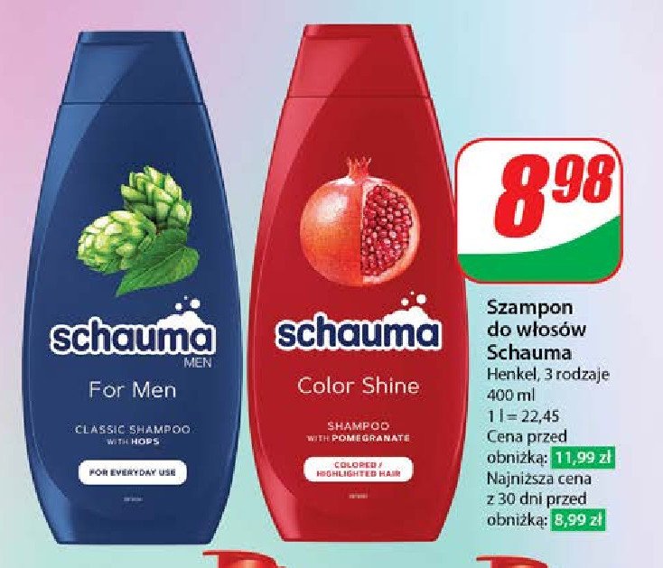 Szampon do włosów Schauma color shine promocja w Dino