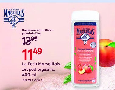 Żel pod prysznic biała brzoskwinia i nektarynka Le petit marseillais promocja