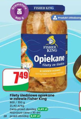 Filety śledziowe opiekane w zalewie Fisher King promocja w Dino