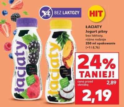 Jogurt pitny bez laktozy różne rodzaje promocja w Kaufland