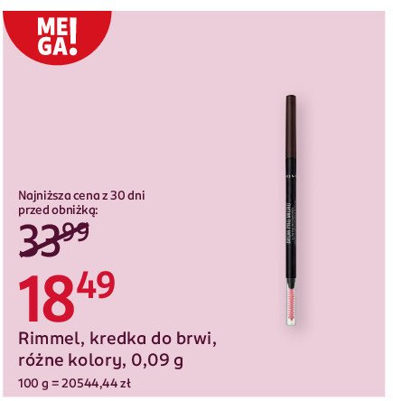 Kredka do brwi nr 3 dark brown Rimmel brow pro micro promocja w Rossmann